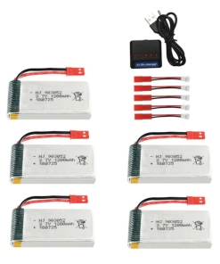 5 Batteries 3.7V 1200mah avec Chargeur 5 en 1 pour JJRC H11C H11D
